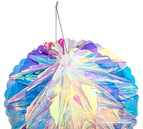 Hanging Decorations Iridescent Honeycomb Ball Foil Ceiling Hanging Ornaments for Bridal Shower Wedding Birthday Frozen Theme Party Fairy Princess Rainbow Show Decoration