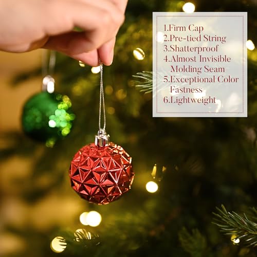 50ct Christmas Tree Decorations Ball Ornaments 2.36 Inches (50 Count)