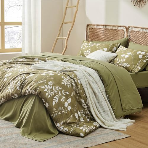 Floral Olive Green Comforter Set