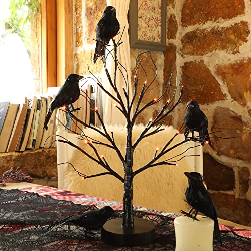 12 Pack Halloween Black Feathered Crows (12 Count)