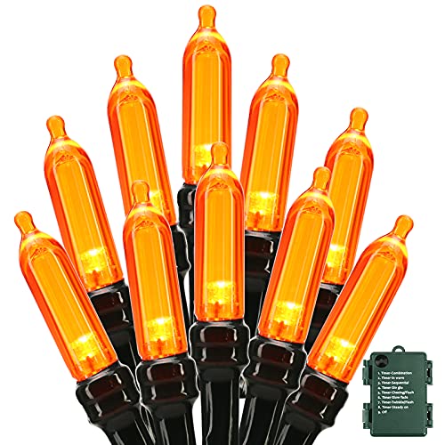 Orange Halloween String Lights Battery Operated