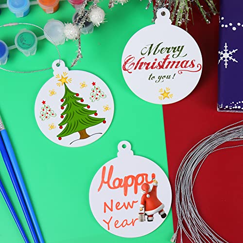20Pcs 3 Inch Blank Acrylic Christmas Ornaments 2025 White Unfinished Round Acrylic Christmas Ornaments for DIY Craft Hanging Ornaments for Christmas Tree Decoration Xmas Party Decorations (20 Count)