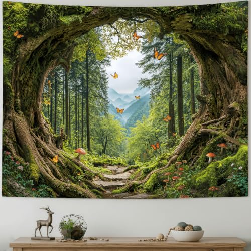 Green Nature Forest Tapestry 80x60 Inch
