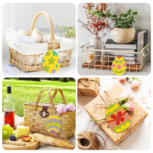 36PCS Wooden Easter Ornaments to Paint (36 Count)