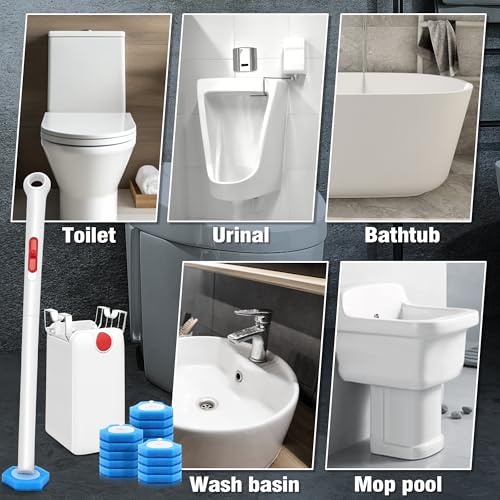 Disposable Toilet Bowl Cleaner Wand with Upgraded Clamping System
