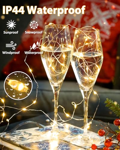 2 Pack 60 LED Fairy Lights Battery Operated with Timer