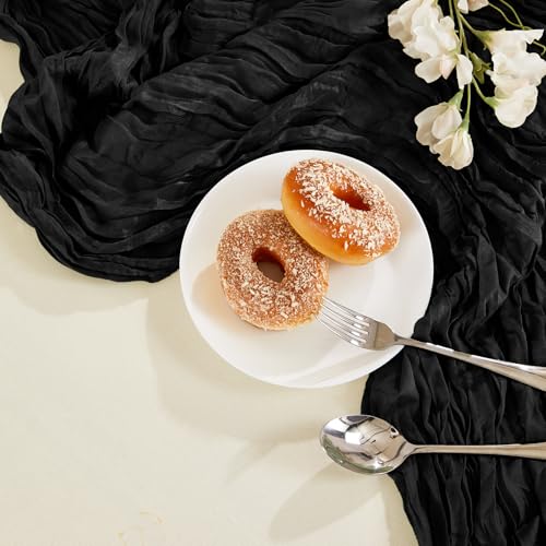 6 Pack Black Cheesecloth Table Runner 10FT Boho Gauze Halloween Decor (5.28 Ounce)