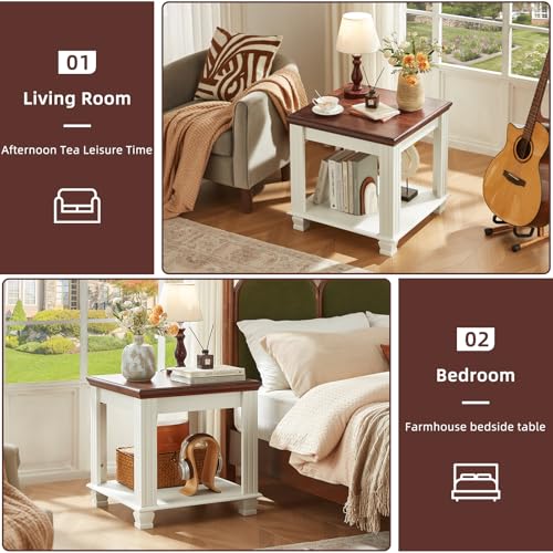 Farmhouse End Tables for Living Room