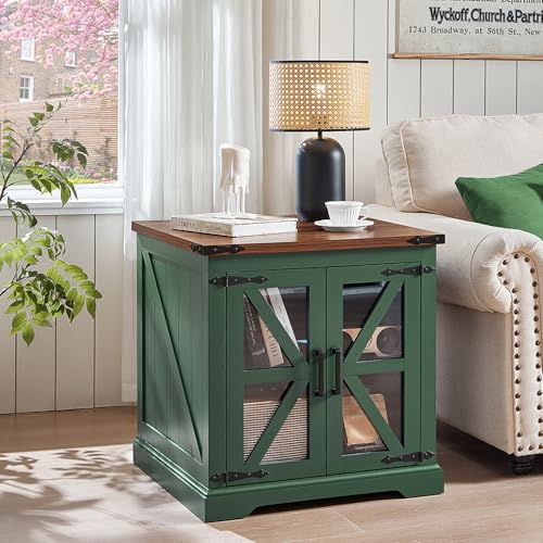 24'' End Table Set 2 with Charger for Living Room (2 Count)