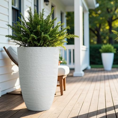 Garden 2 Pack 21" H. White Tall Planters (2 Count)