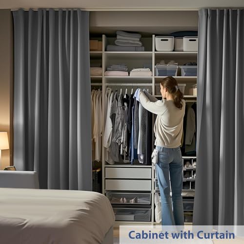Room Divider Ceiling Mounted Curtains Track Sets Extra Wide Blackout Curtain Flexible Tracks for Bedroom Privacy Partition Separator