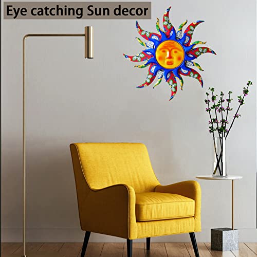 Sun Metal Wall Art Outdoor Decor Living Room Bedroom Porch Fence Garden