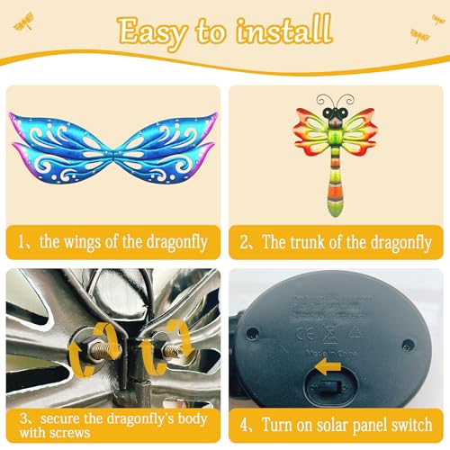 Solar Dragonfly Garden Wall Art