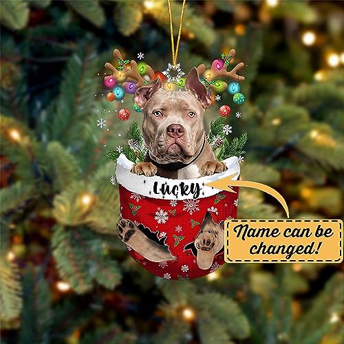 American Bully Dog Christmas Ornament