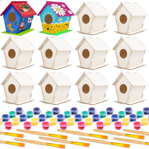 12 Pack Bird House Kit for Kids (12 Count)