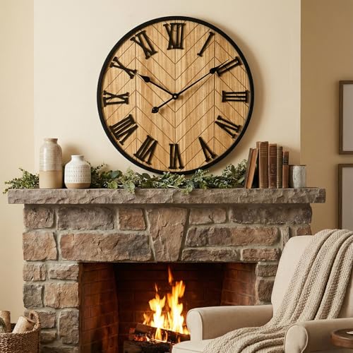 24 Inch Large Wall Clock Farmhouse Style