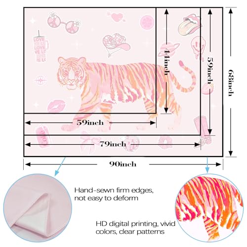 Y2K Tapestry Pink Tiger Wall Tapestry