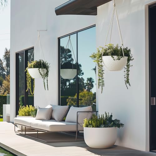 Large Hanging Planters for Outdoor Plants (2 Count)