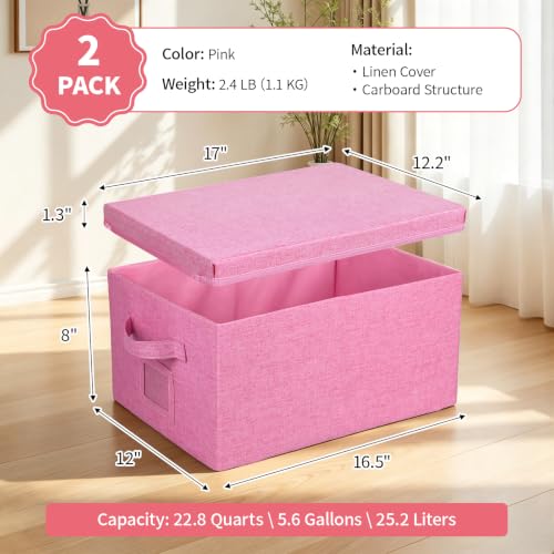 Storage Bins With Lids Closet Organizer Cabinet Box For Clothes (2 Count)