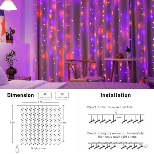 300LED Halloween Curtain Lights (9.8 Foot)