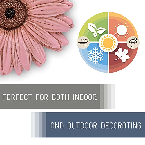 NAT & Jules Gerbera Daisy Flower Shaped Dimensional Indoor Outdoor 12 inch Cast Resin Decorative Garden Stepping Stone