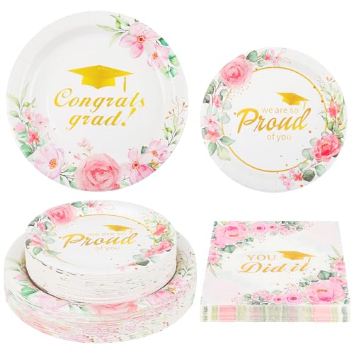 150Pcs 2025 Graduation Paper Plates and Napkins Party Supplies (150 Count)