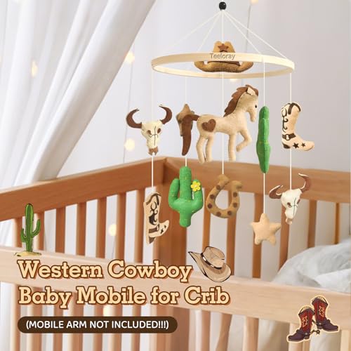 Baby Mobile for Crib Western Cowboy Crib Mobile for Boys and Girls