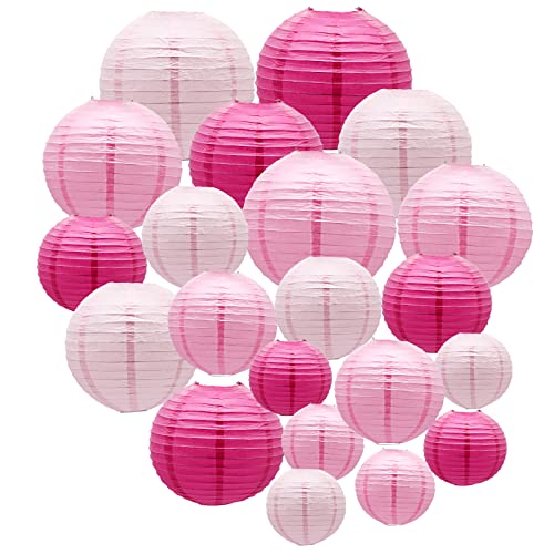 21 Pack Pink Paper Lanterns (21 Count)