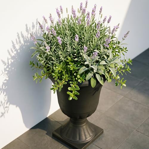 Garden 2 Pack Plastic Urn Planters for Outdoor Plants (2 Count)