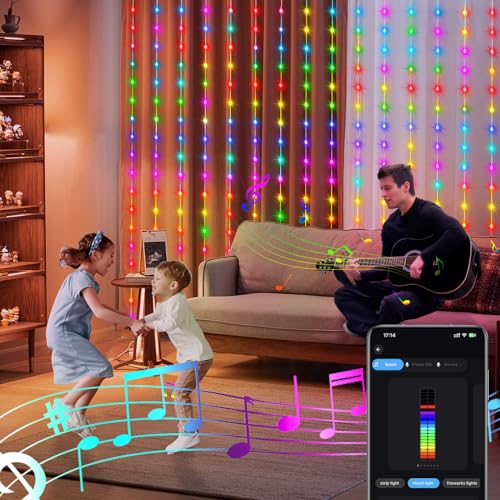 Smart Curtain Lights 6.6 x 9.8Ft 16 Million Colors Changing (300 Count)