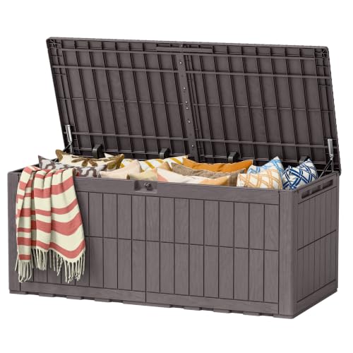 185 Gallon Deck Box Resin Outdoor Storage Box Waterproof