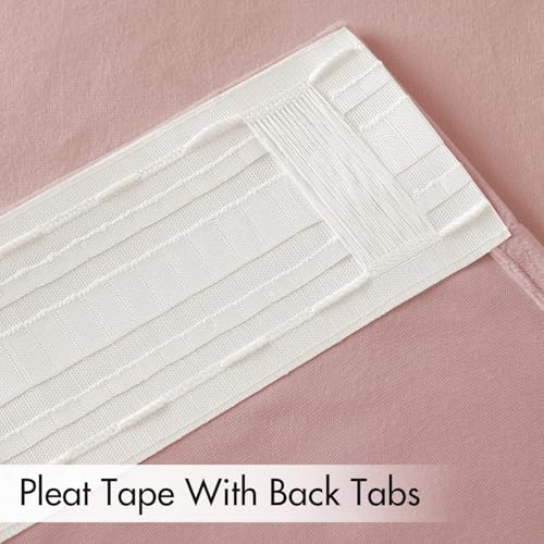 Light Pink Velvet Pinch Pleat Blackout Curtains W52 X L108 Inches (2 Count)