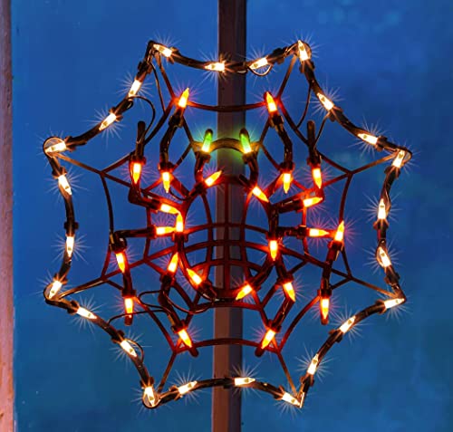 12.8" Lighted Cobweb Halloween Window Silhouette Decoration