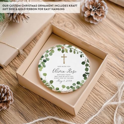 Personalized Round Ceramic Porcelain Christmas Ornament Gift
