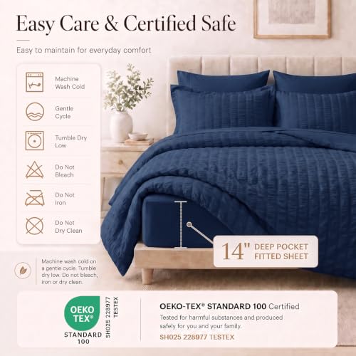 Oversized Queen Seersucker Comforter Set