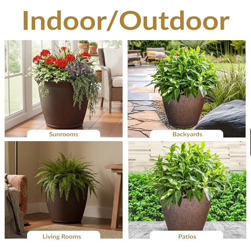 Sunnydaze Anjelica 24'' Large Plastic Planter Pot for Plants
