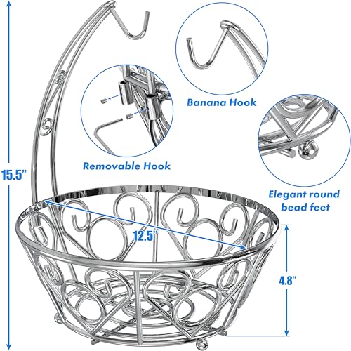 Fruit Basket Bowl with Banana Tree Hanger