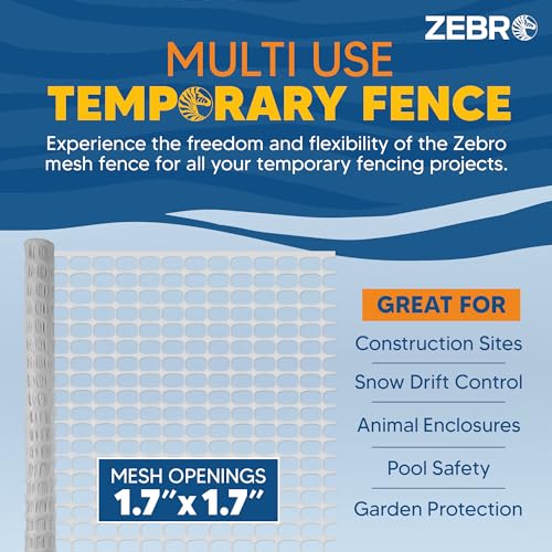 4' x 50' White Plastic Garden Fence Roll (200 Sq Ft)