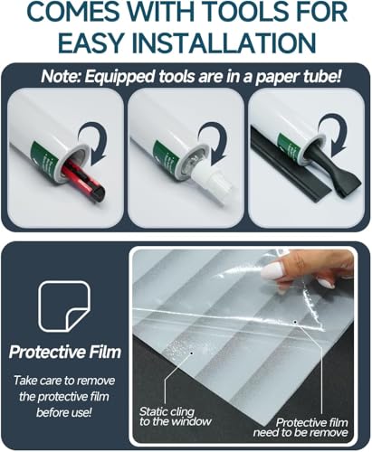 Window Privacy Film Blinds with Tools (14.35 Sq Ft)