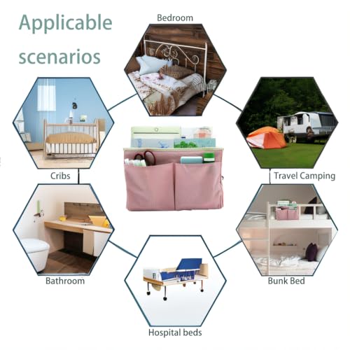 2 Pack Bedside Caddy Bedside Hanging Storage Basket Multi (2 Count)