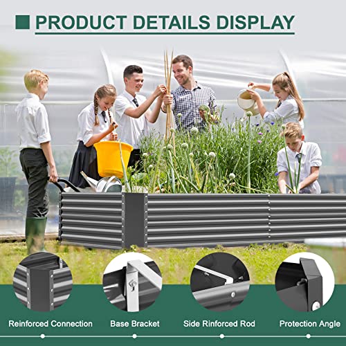 6×3×2 ft Galvanized Raised Garden Bed Kit