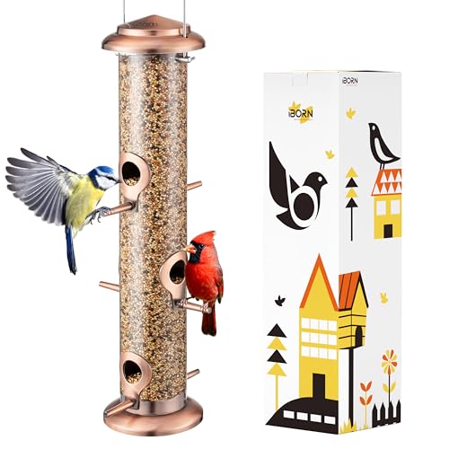 Bird Feeders for Outdoors 15" 6 Ports Chew