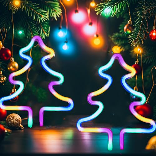 Christmas Tree Neon Light Signs for Bedroom Bedside Dorm Wall Decor