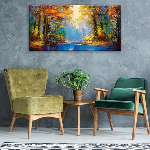 Beautiful Colorful Forest Scenery Landscape Wall Art Decor Artwork for Bedroom Living Room