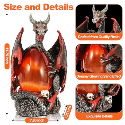 Fire Dragon Snow Globe with Glitter