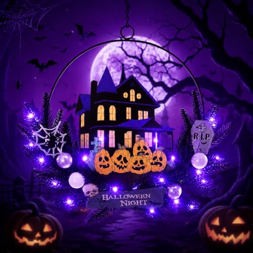 Halloween Wreath with Lights