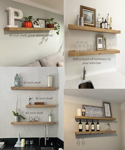 42 inch Wooden Floating Shelves for Wall