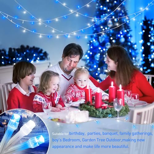 Blue and White String Lights Indoor (66 Foot)