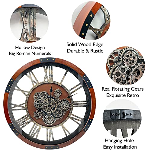 24" Original Moving Gears Wall Clock