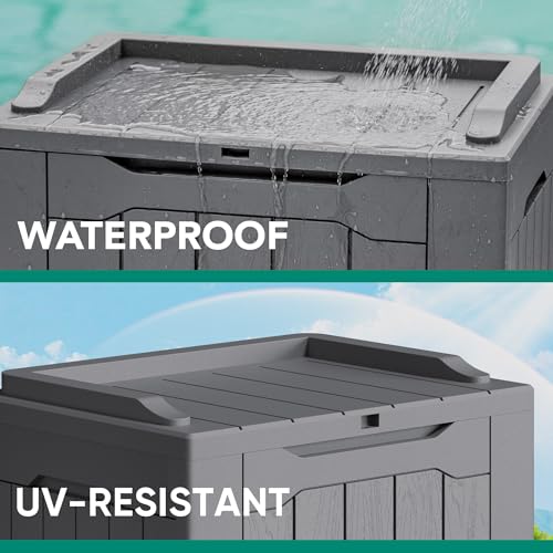 30 Gallon Resin Deck Box 2 Pack Outdoor Indoor Waterproof Storage Box for Patio Furniture Pool Accessories Storage for Cushion Garden Tools